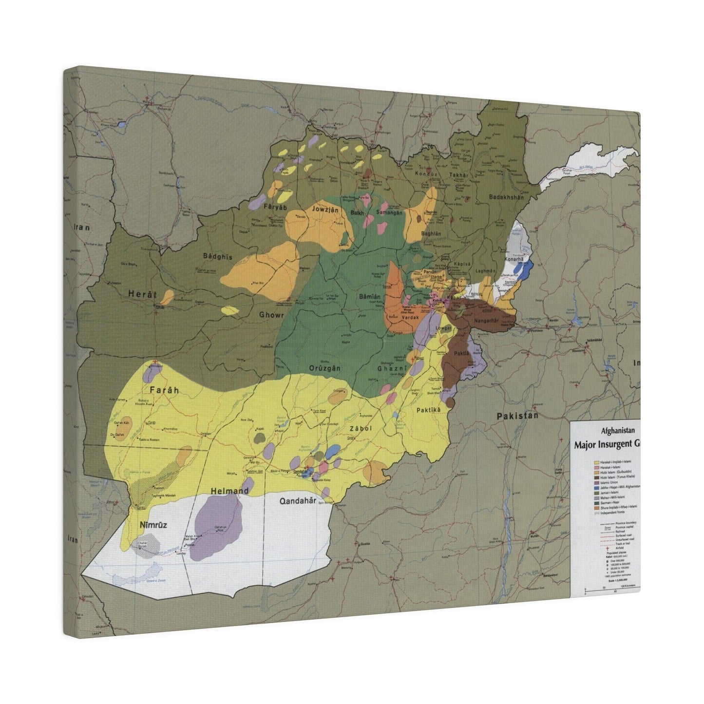 Afghanistan Major Insurgent Groups, CIA, 1985 - Pacific Sky Games