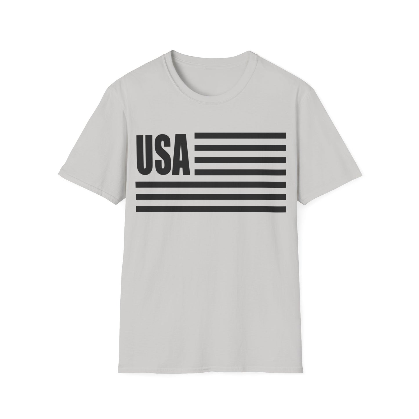 American Flag USA B&W - Unisex Softstyle T-Shirt
