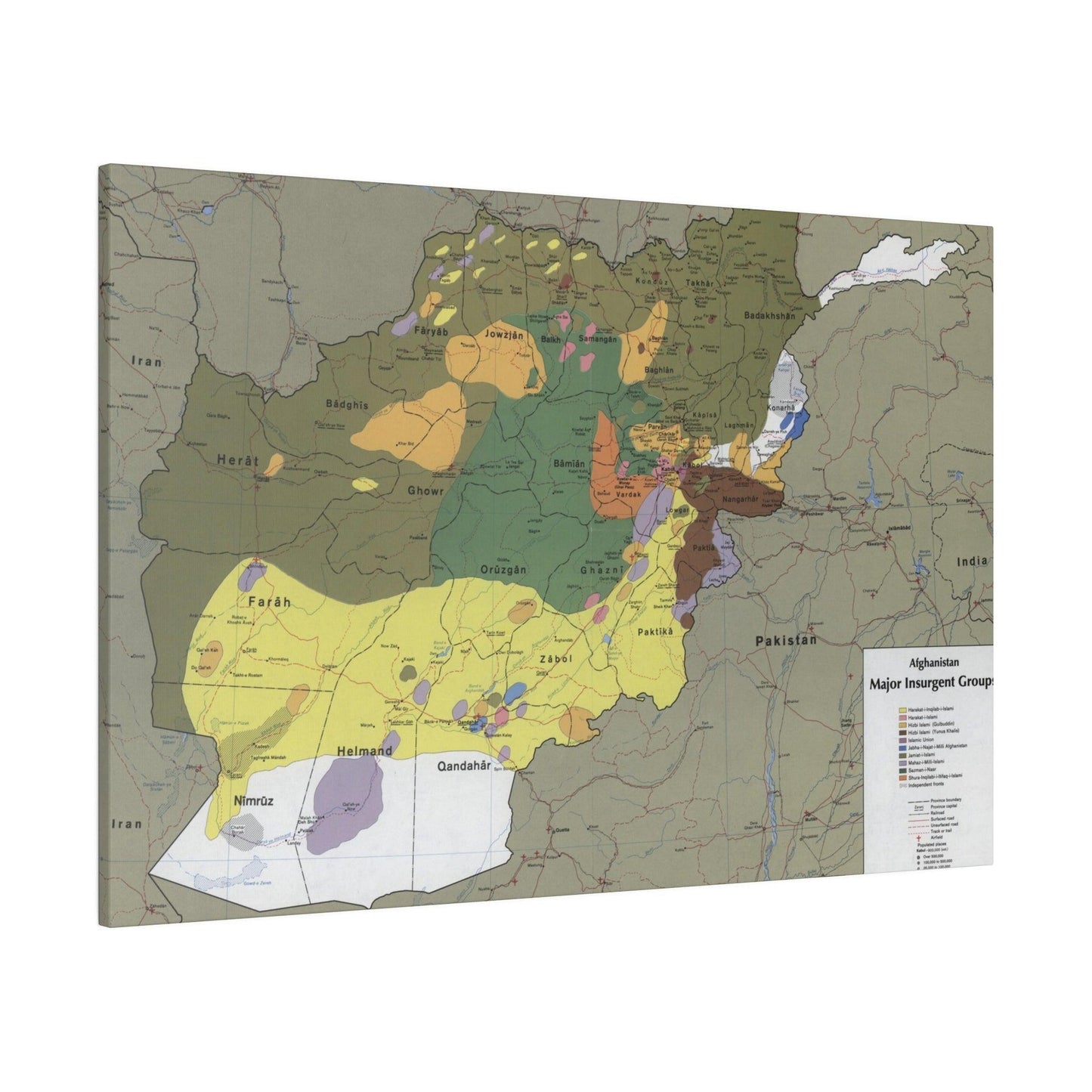 Afghanistan Major Insurgent Groups, CIA, 1985 - Pacific Sky Games