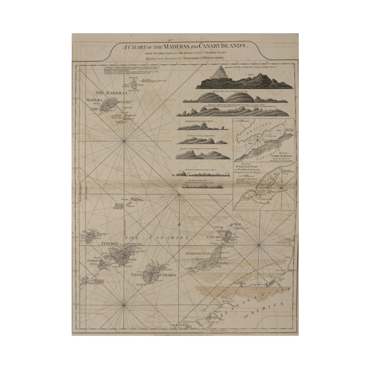 Chart of the Maderas and Canary Islands - Pacific Sky Games