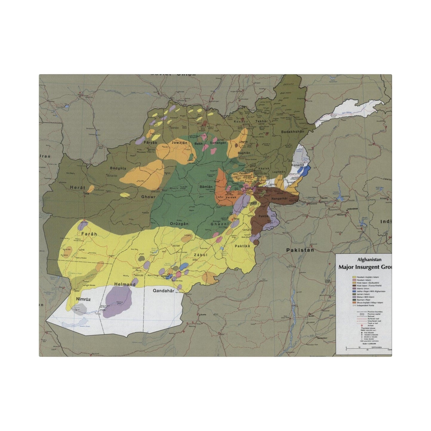 Afghanistan Major Insurgent Groups, CIA, 1985 - Pacific Sky Games
