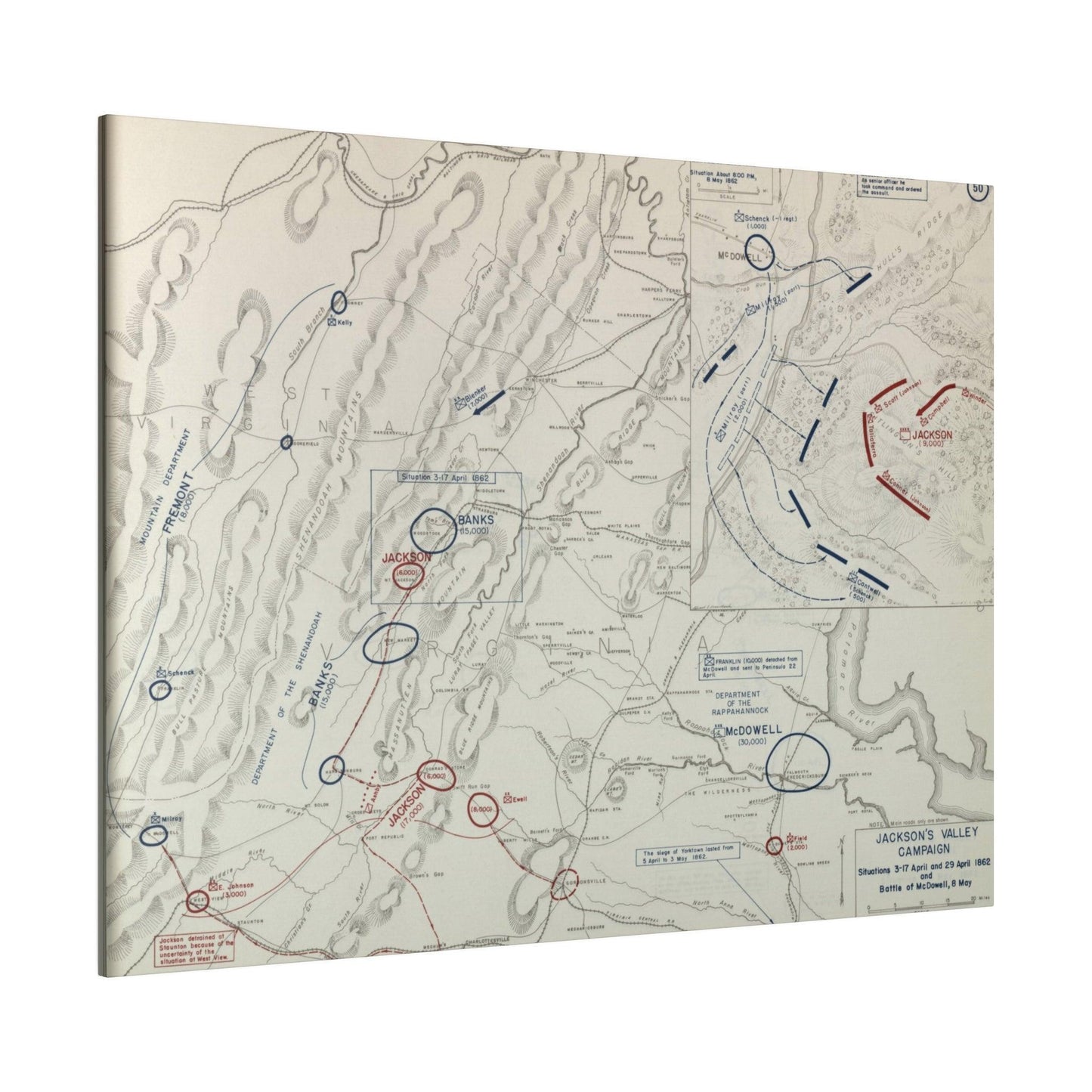 American Civil War Jackson's Valley Campaign - Situation 3-17, 29 Apr and Battle of McDowell 8 May 1862 - Pacific Sky Games