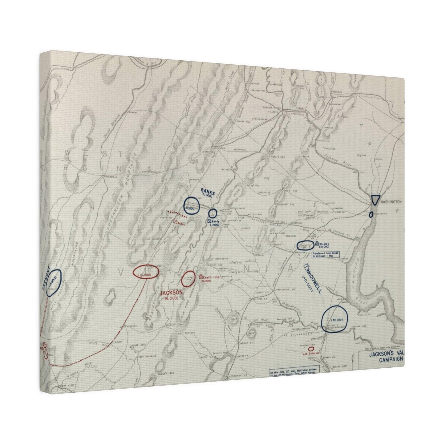 American Civil War Jackson's Valley Campaign - Situation 20 May 1862 - Pacific Sky Games