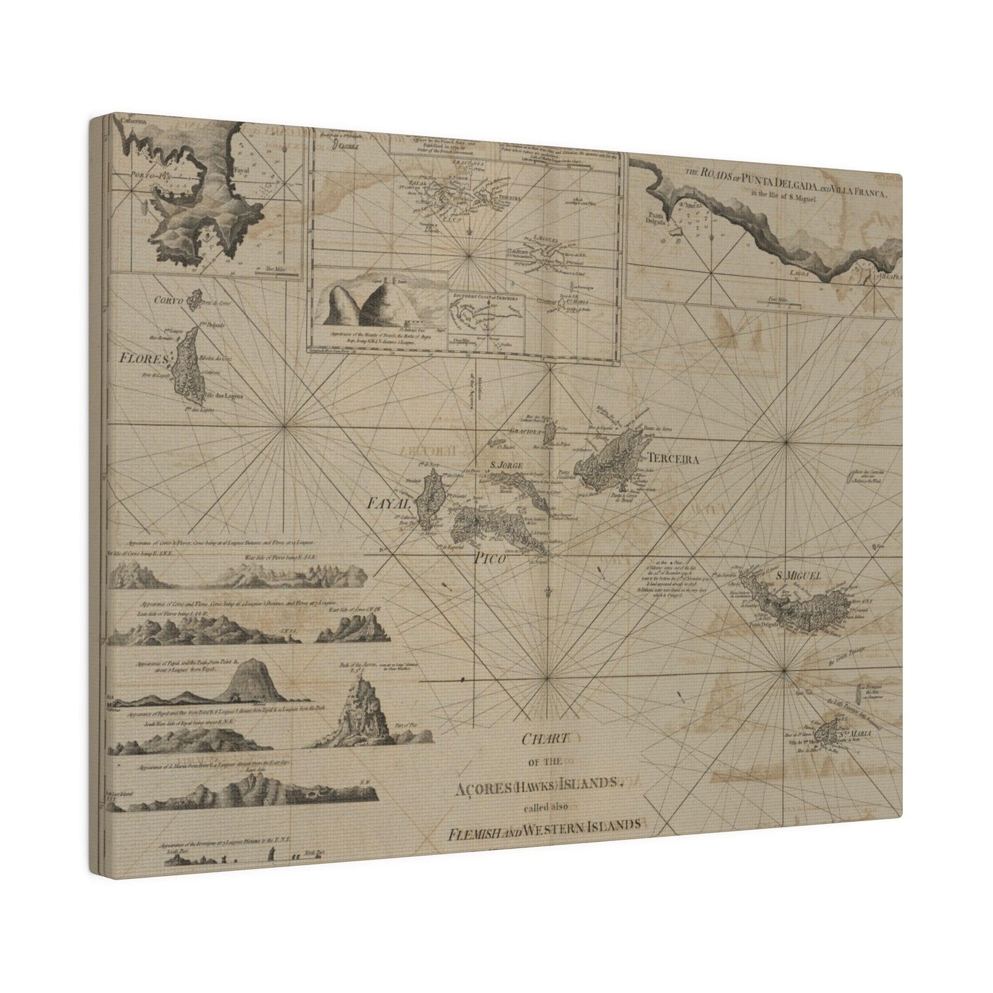 Chart of the Acores Islands - Pacific Sky Games