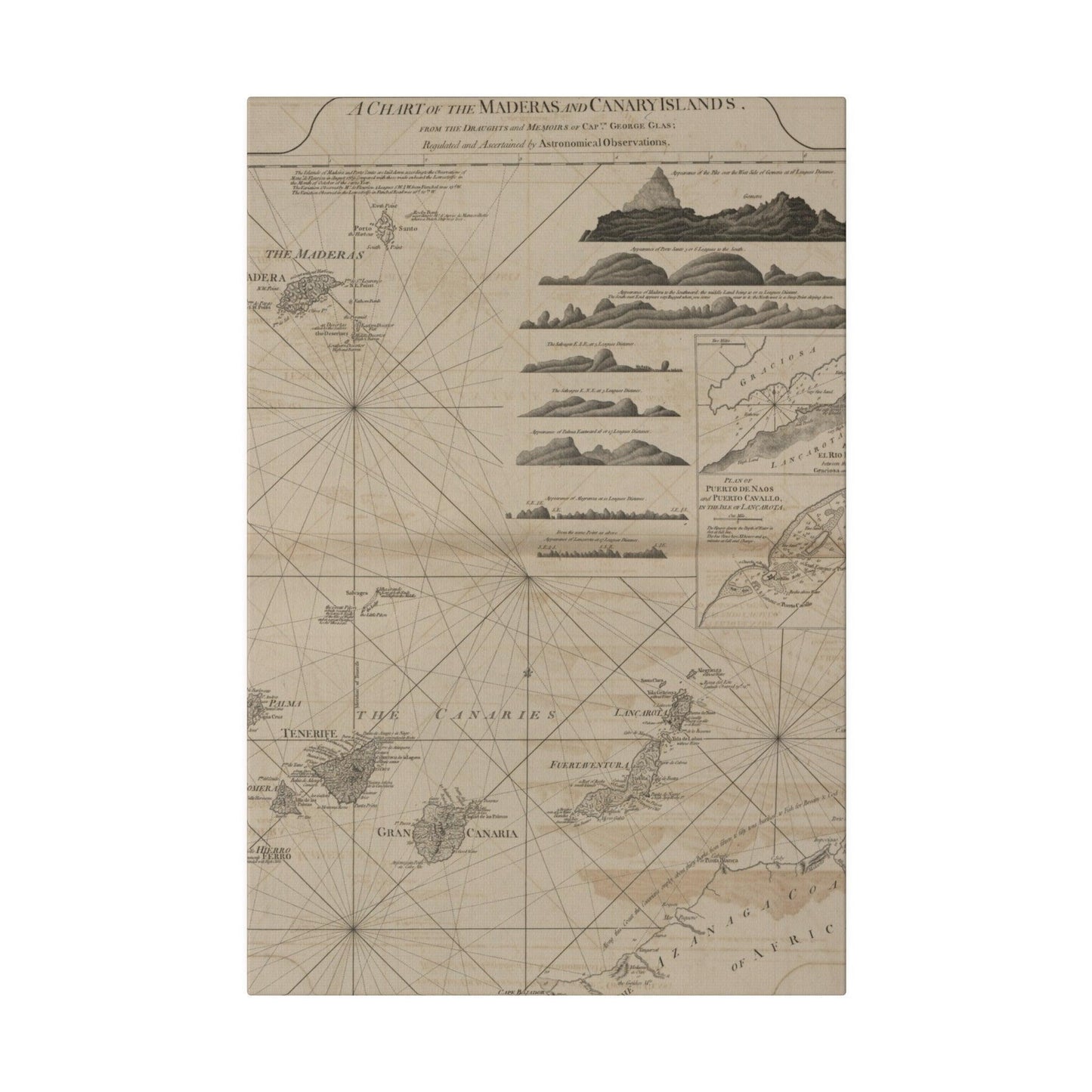 Chart of the Maderas and Canary Islands - Pacific Sky Games