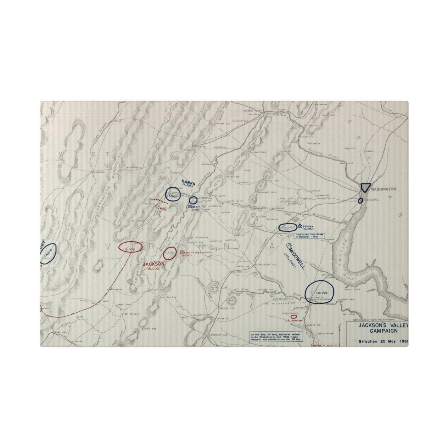 American Civil War Jackson's Valley Campaign - Situation 20 May 1862 - Pacific Sky Games