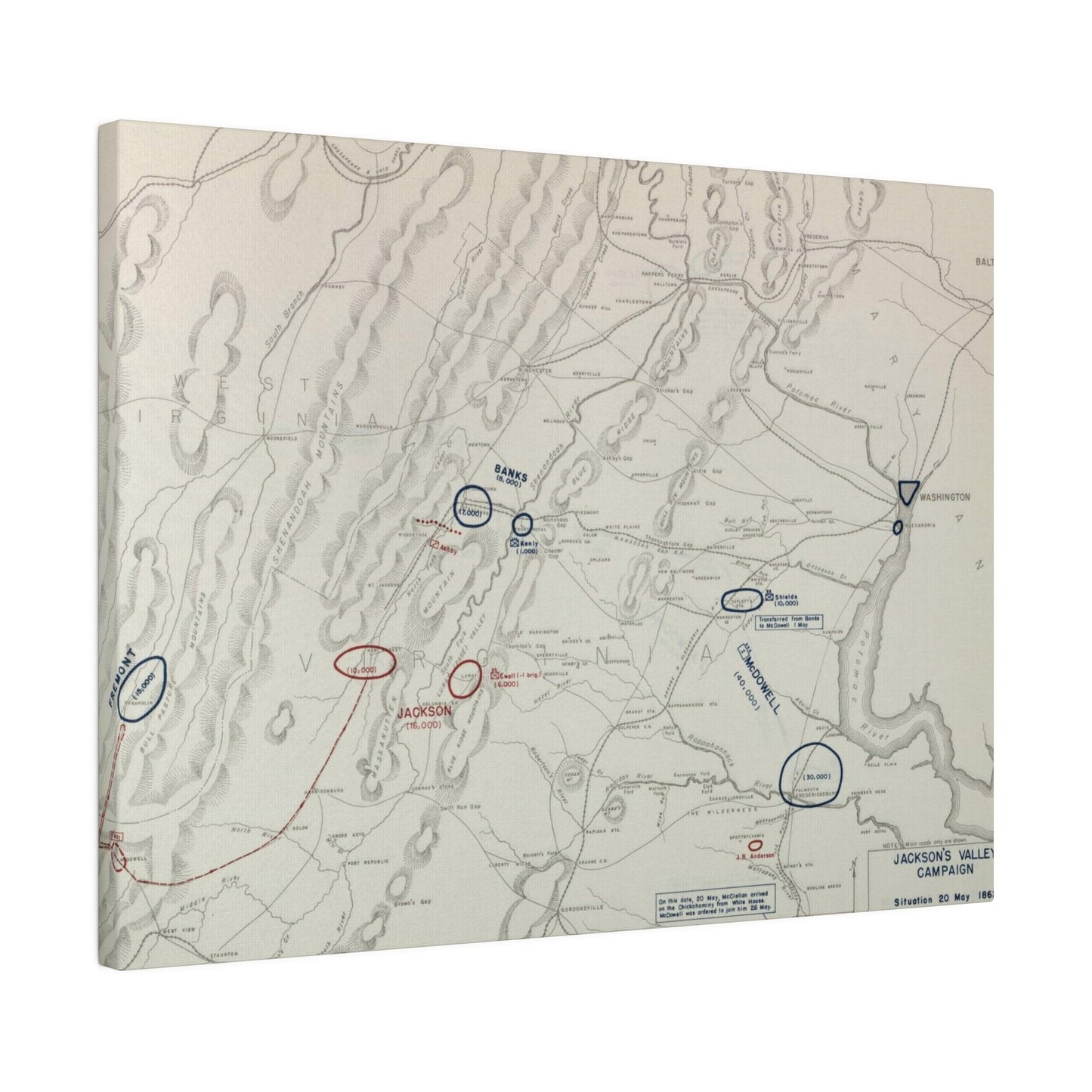 American Civil War Jackson's Valley Campaign - Situation 20 May 1862 - Pacific Sky Games