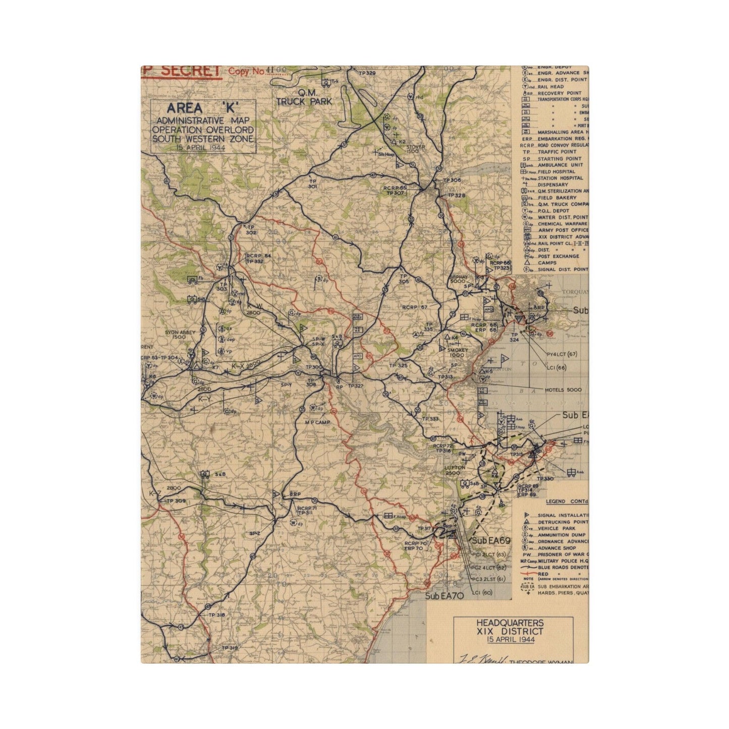 Area K, Administrative Map, Operation Overlord, South Western Zone, 15 April 1944 - Pacific Sky Games