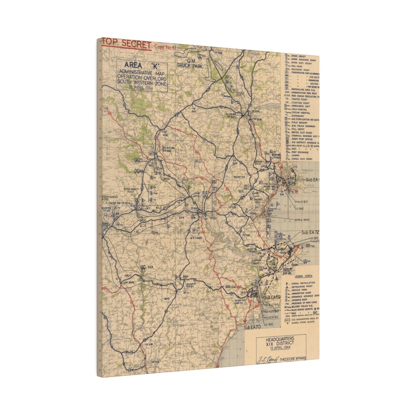 Area K, Administrative Map, Operation Overlord, South Western Zone, 15 April 1944 - Pacific Sky Games