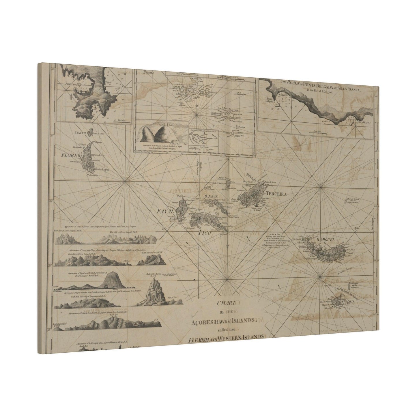 Chart of the Acores Islands - Pacific Sky Games