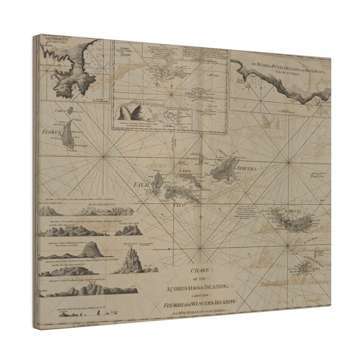 Chart of the Acores Islands - Pacific Sky Games