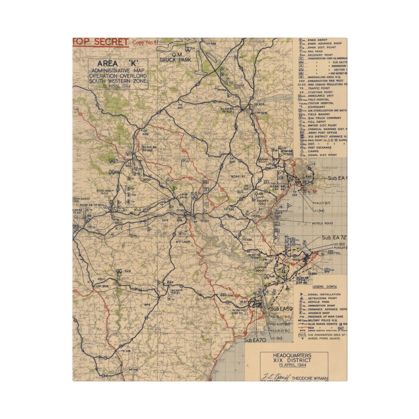 Area K, Administrative Map, Operation Overlord, South Western Zone, 15 April 1944 - Pacific Sky Games