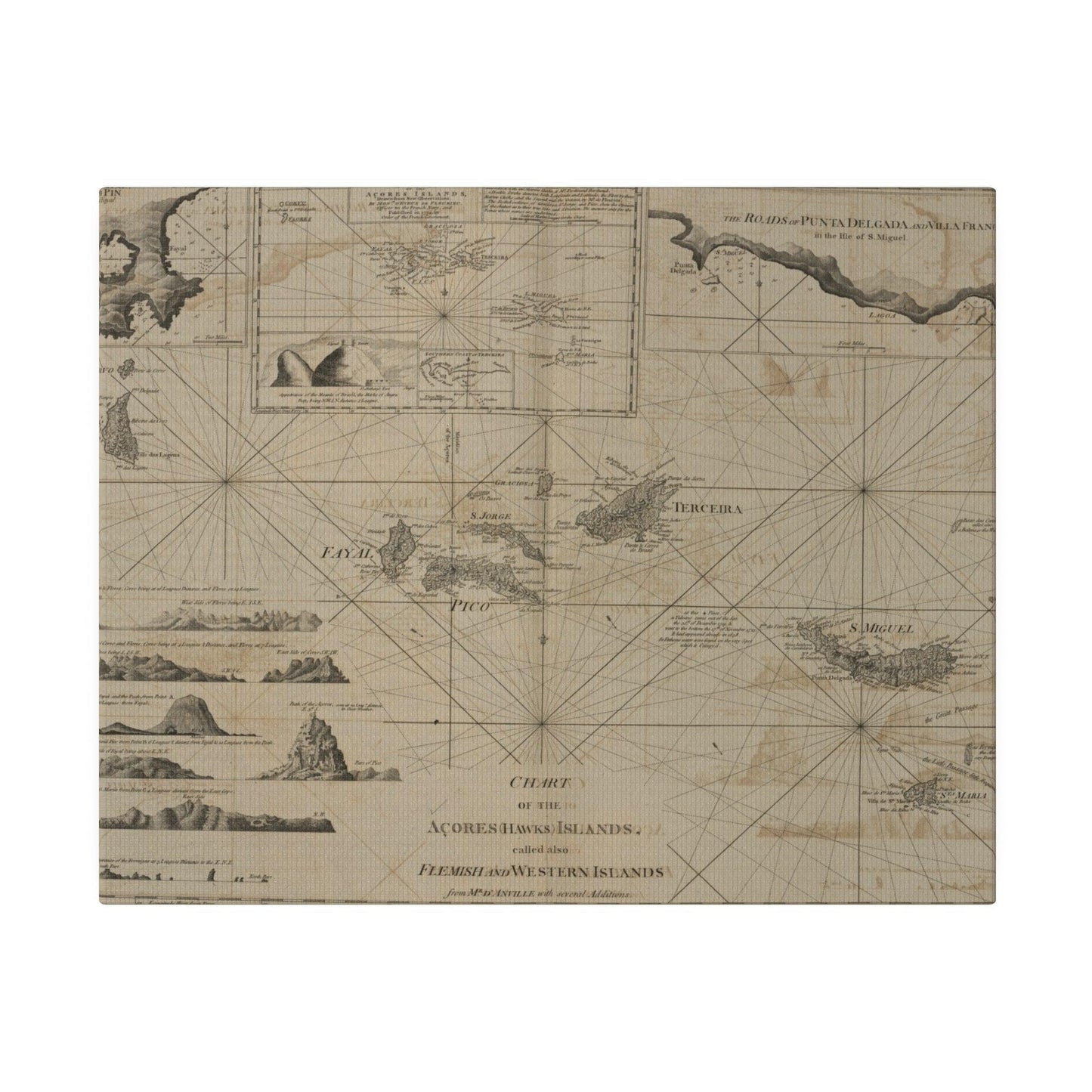 Chart of the Acores Islands - Pacific Sky Games