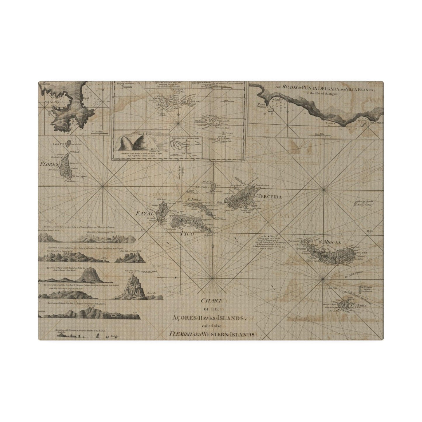 Chart of the Acores Islands - Pacific Sky Games