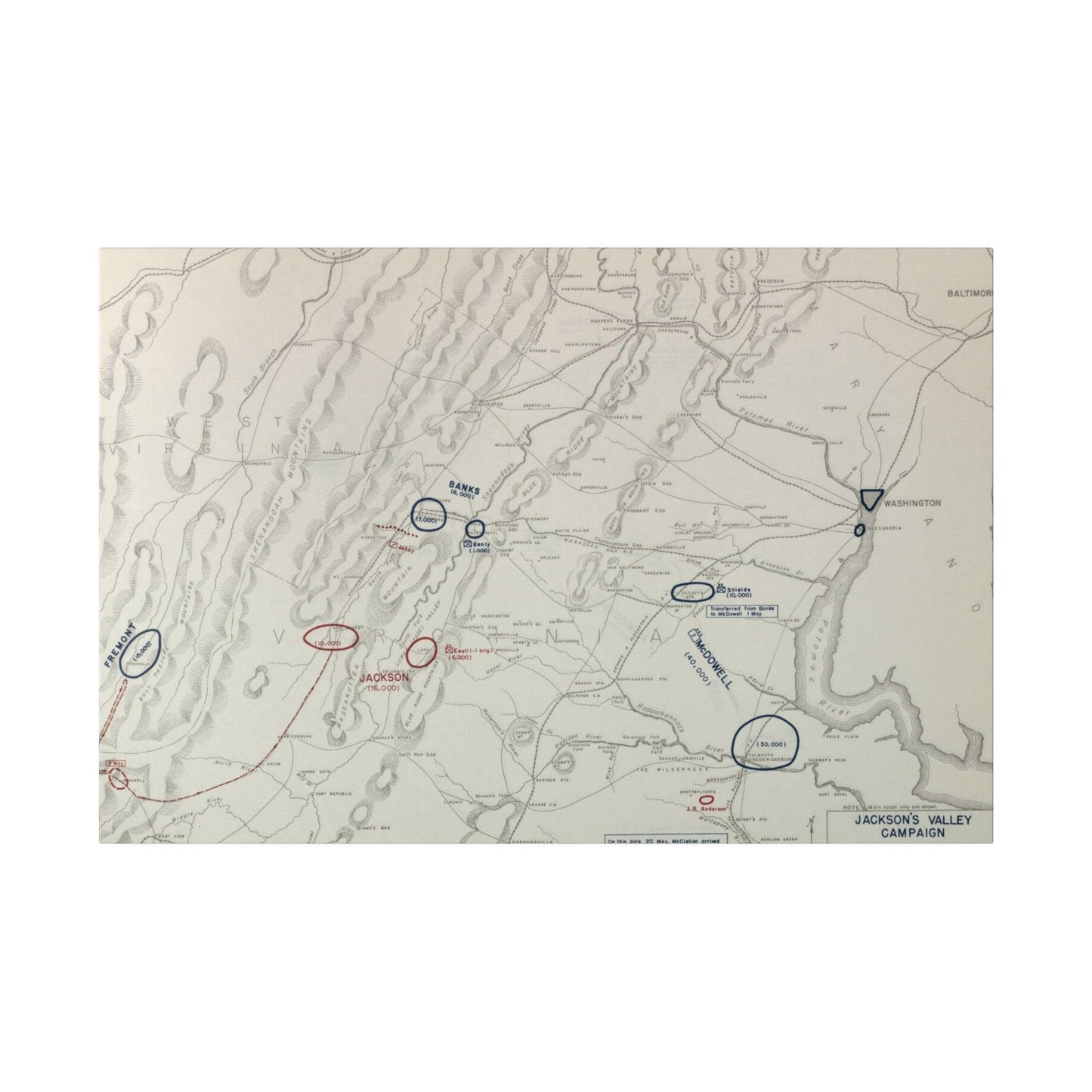 American Civil War Jackson's Valley Campaign - Situation 20 May 1862 - Pacific Sky Games