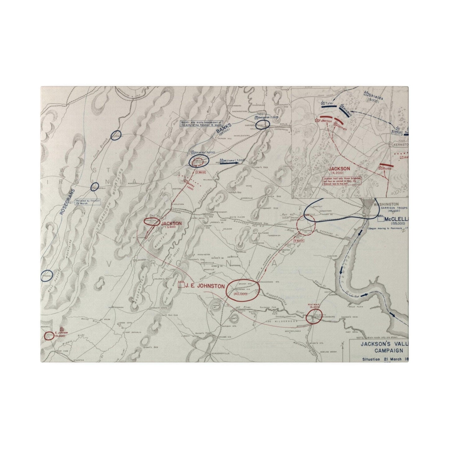 American Civil War Jackson's Valley Campaign - Situation 21 Mar and Battle of Kernstown 23 Mar 1862 - Pacific Sky Games