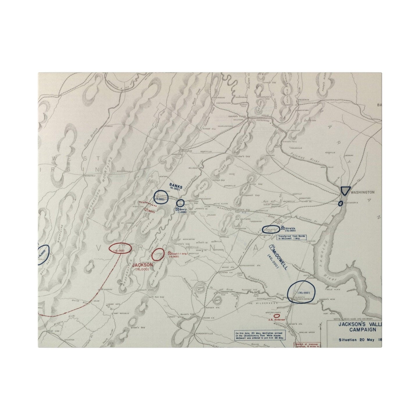 American Civil War Jackson's Valley Campaign - Situation 20 May 1862 - Pacific Sky Games