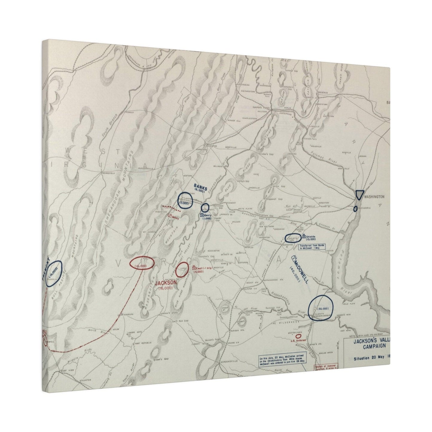 American Civil War Jackson's Valley Campaign - Situation 20 May 1862 - Pacific Sky Games