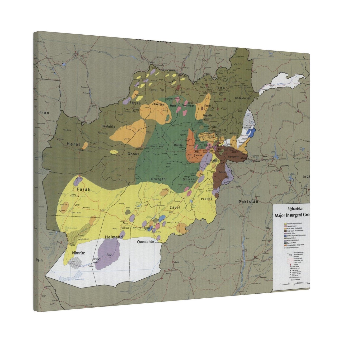 Afghanistan Major Insurgent Groups, CIA, 1985 - Pacific Sky Games