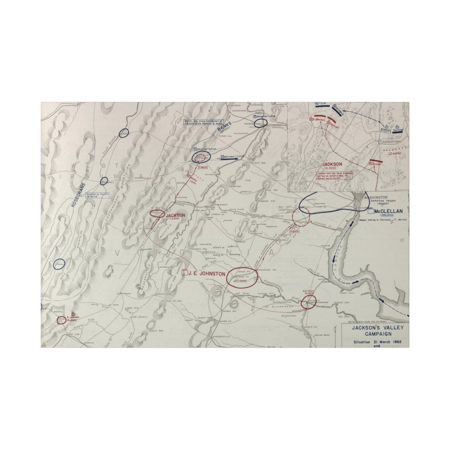American Civil War Jackson's Valley Campaign - Situation 21 Mar and Battle of Kernstown 23 Mar 1862 - Pacific Sky Games