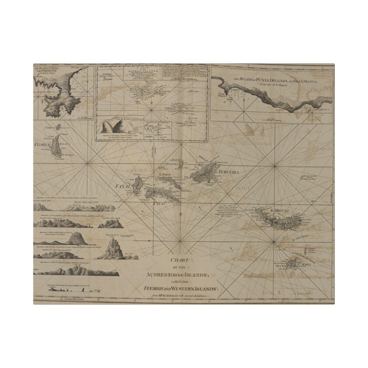 Chart of the Acores Islands - Pacific Sky Games