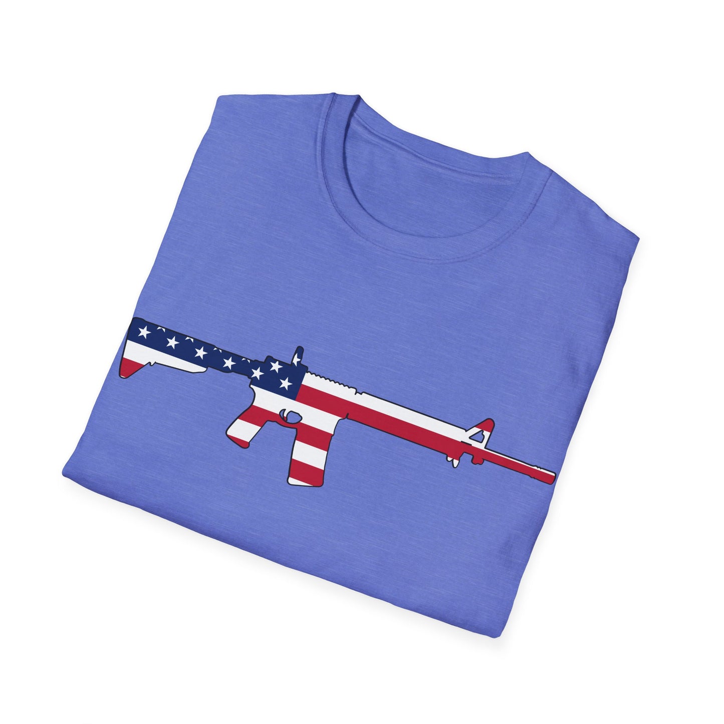 AR American Flag Color - Unisex Softstyle T-Shirt