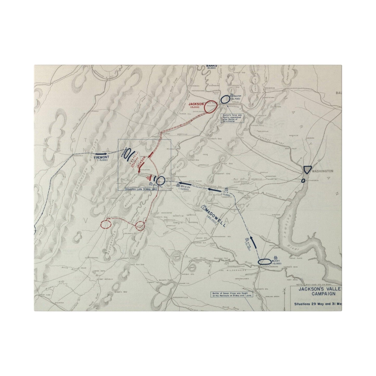 American Civil War Jackson's Valley Campaign - Situation 29 and 31 May 1862 - Pacific Sky Games