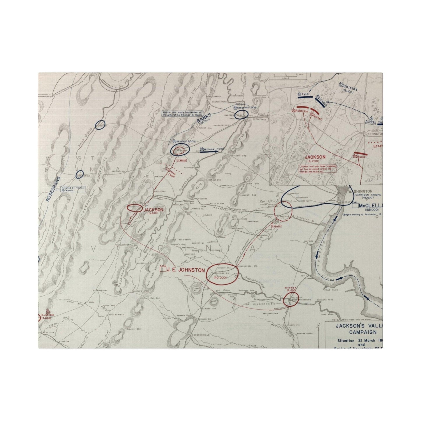 American Civil War Jackson's Valley Campaign - Situation 21 Mar and Battle of Kernstown 23 Mar 1862 - Pacific Sky Games