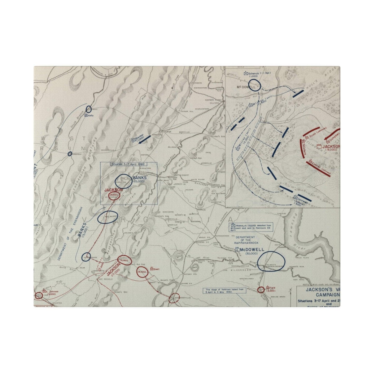 American Civil War Jackson's Valley Campaign - Situation 3-17, 29 Apr and Battle of McDowell 8 May 1862 - Pacific Sky Games