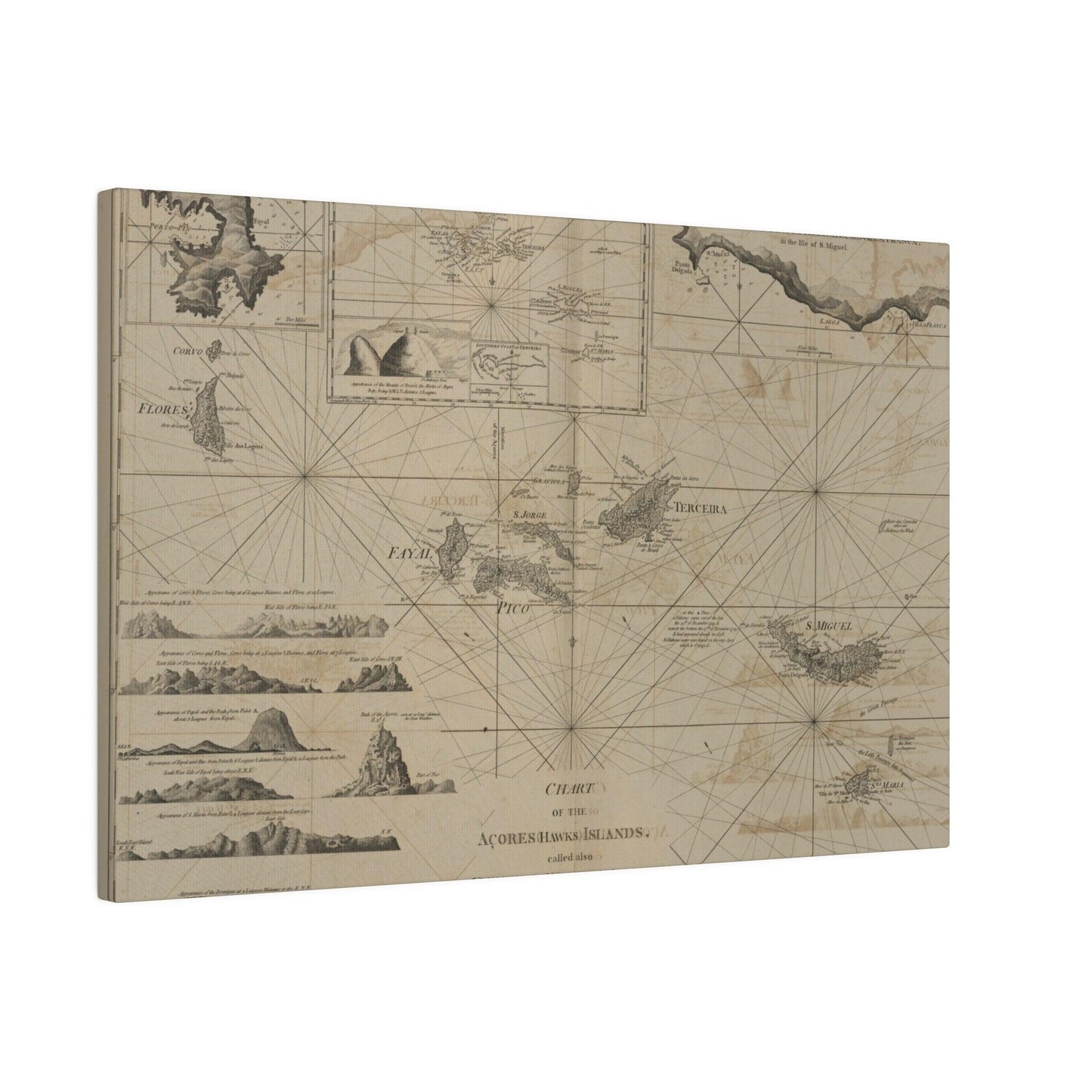 Chart of the Acores Islands - Pacific Sky Games