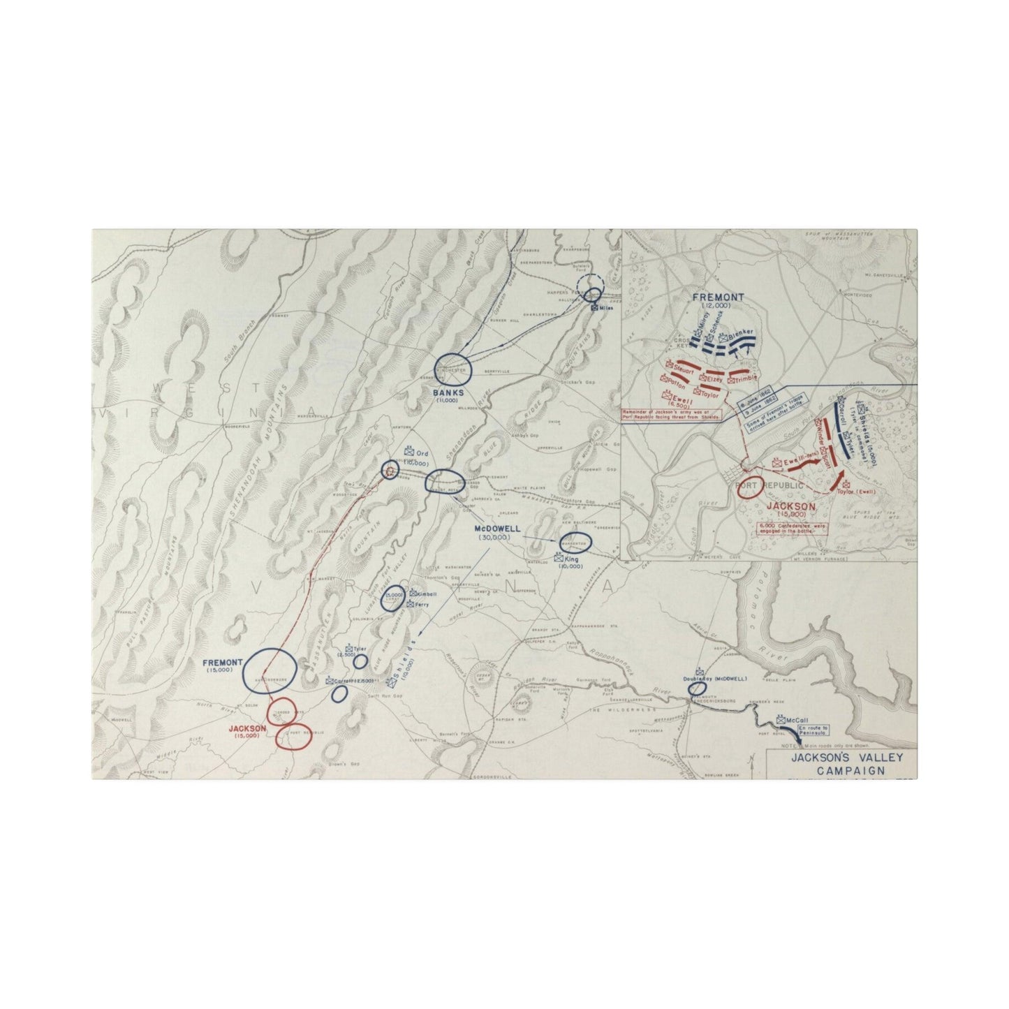 American Civil War Jackson's Valley Campaign - Situation 7 June and Battle of Cross Keys and Port Republic 8-9 June 1862 - Pacific Sky Games