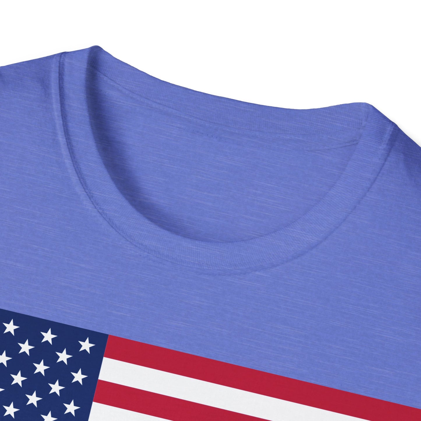 American Flag Heartbeat Color - Unisex Softstyle T-Shirt