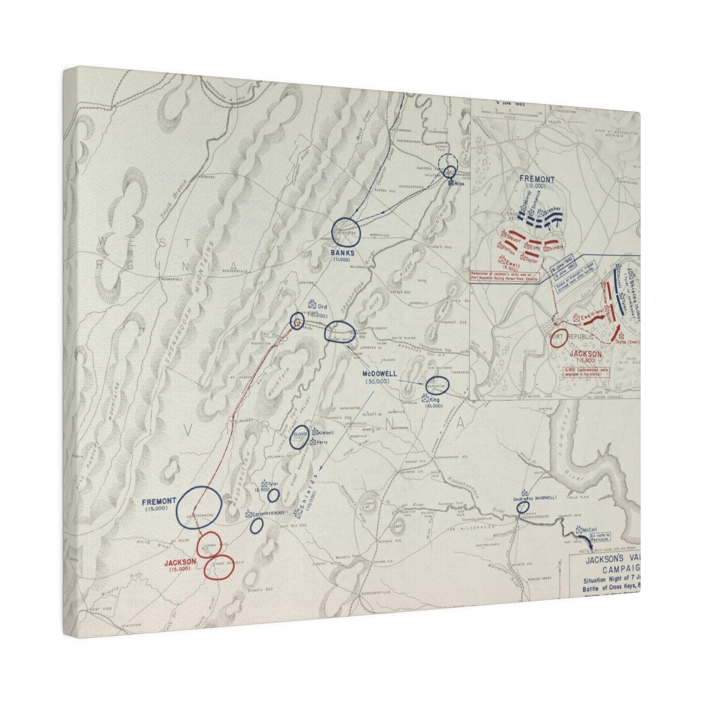 American Civil War Jackson's Valley Campaign - Situation 7 June and Battle of Cross Keys and Port Republic 8-9 June 1862 - Pacific Sky Games