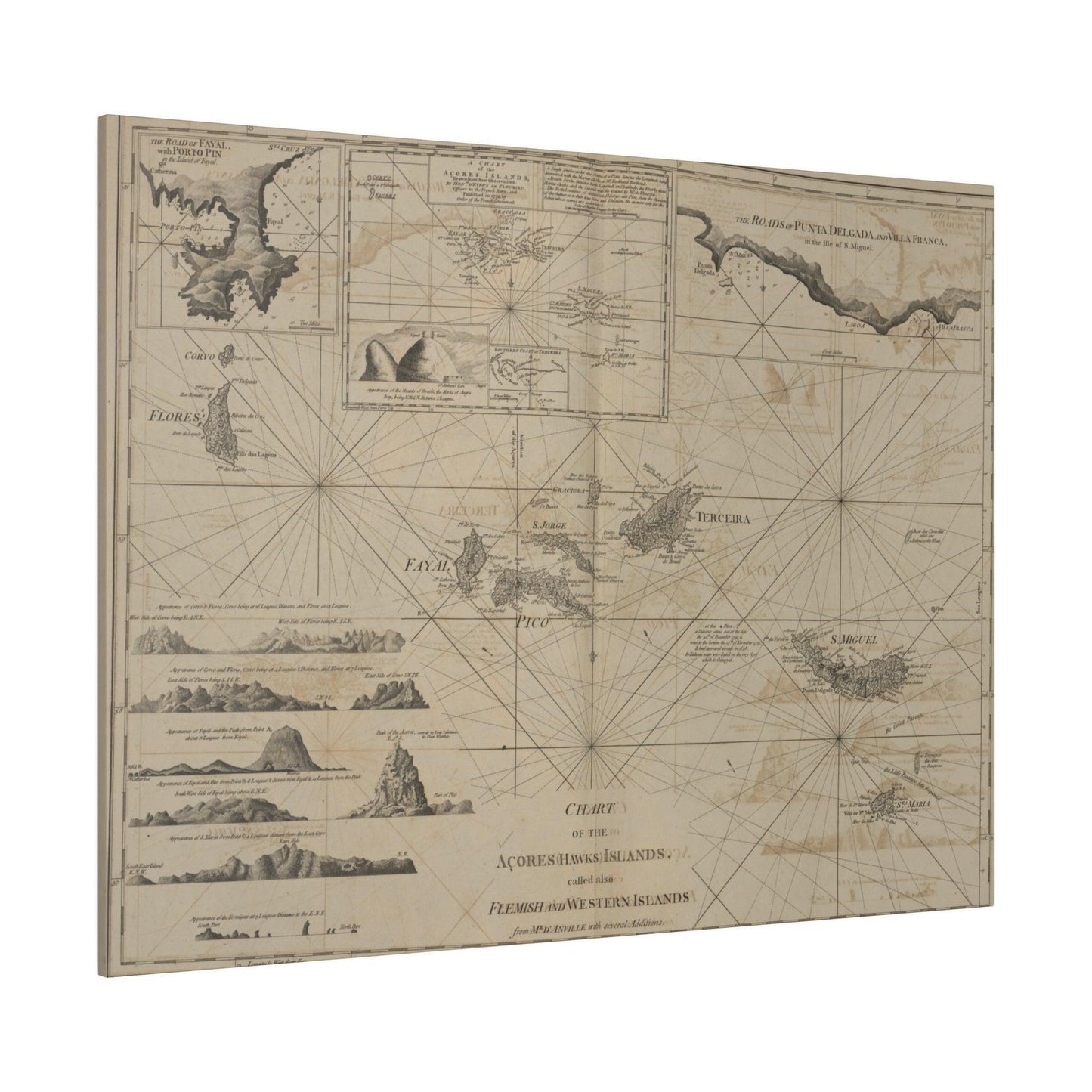 Chart of the Acores Islands - Pacific Sky Games