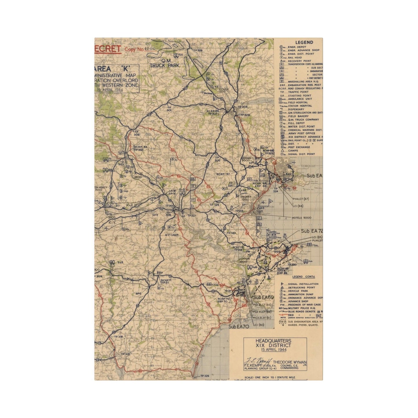 Area K, Administrative Map, Operation Overlord, South Western Zone, 15 April 1944 - Pacific Sky Games