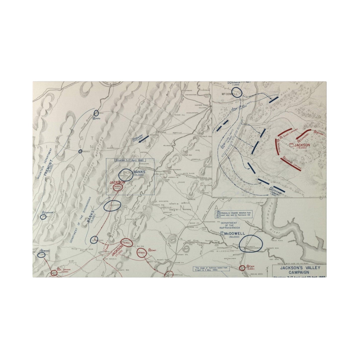American Civil War Jackson's Valley Campaign - Situation 3-17, 29 Apr and Battle of McDowell 8 May 1862 - Pacific Sky Games