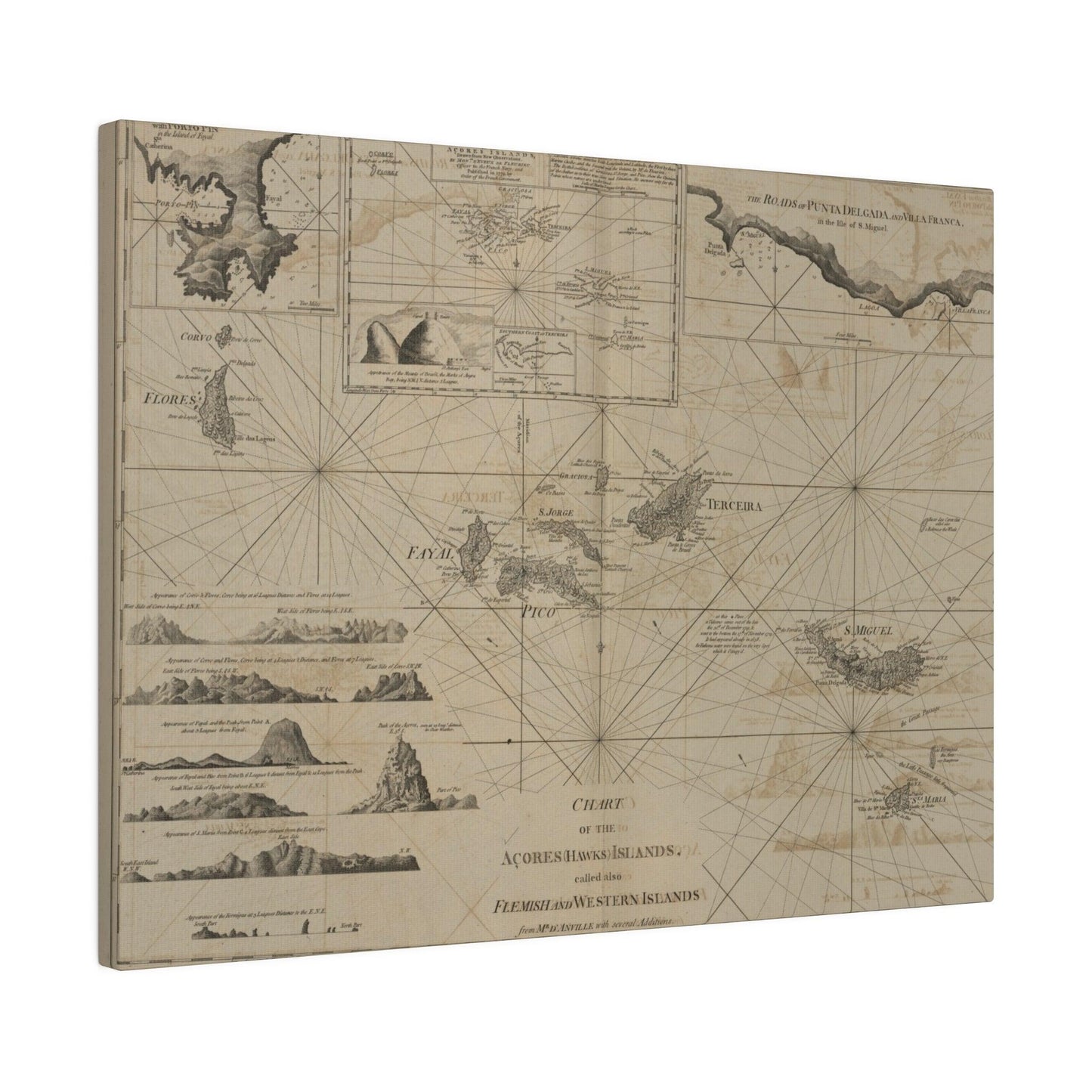 Chart of the Acores Islands - Pacific Sky Games