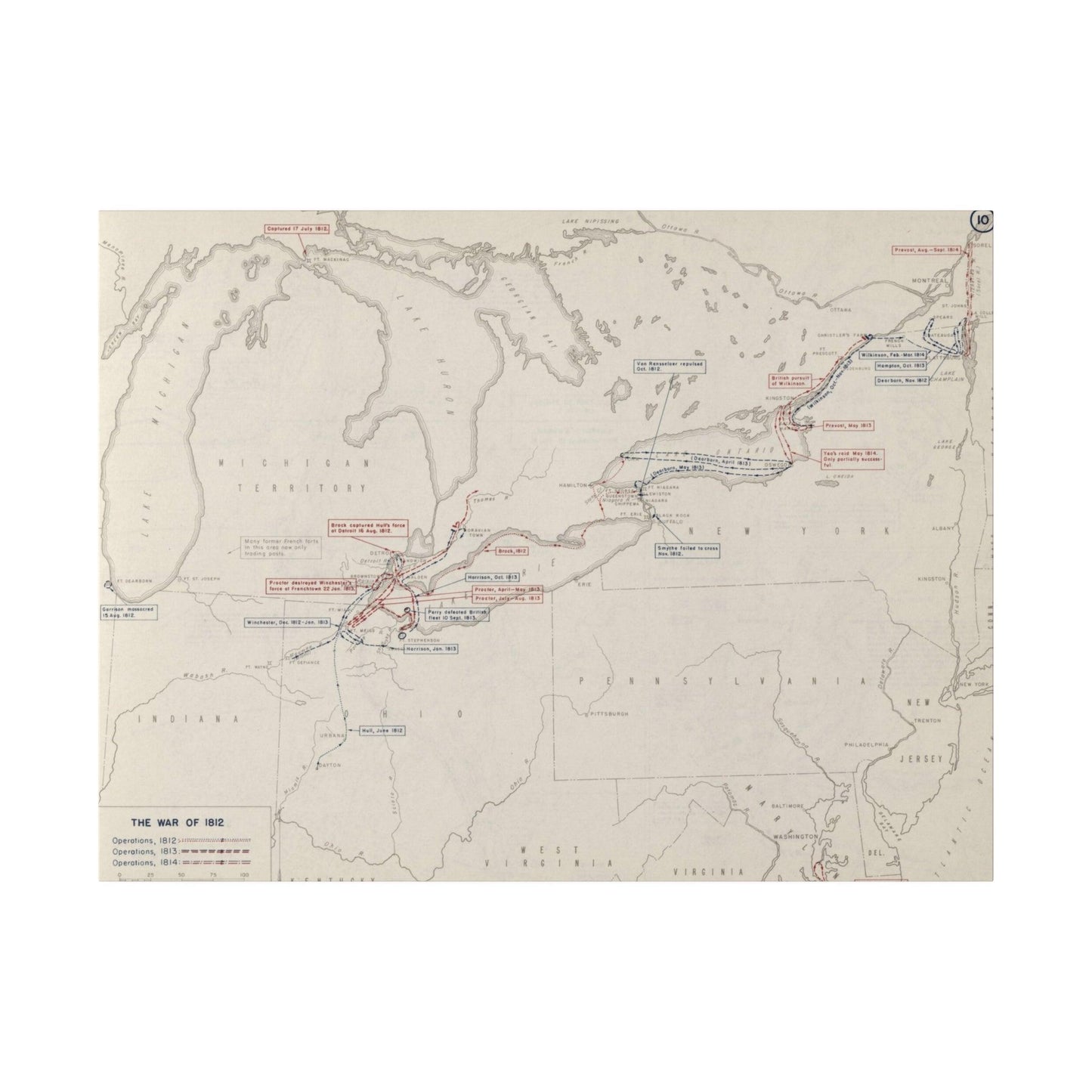 War of 1812, Operations In The North 1812-1814 - Pacific Sky Games