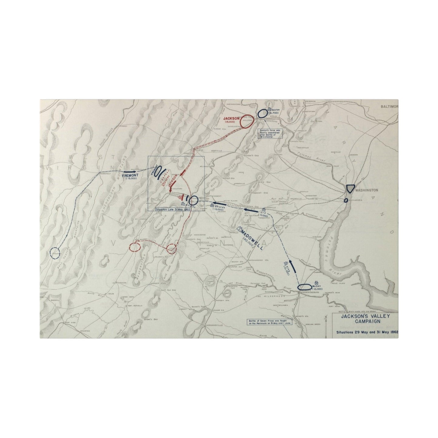 American Civil War Jackson's Valley Campaign - Situation 29 and 31 May 1862 - Pacific Sky Games