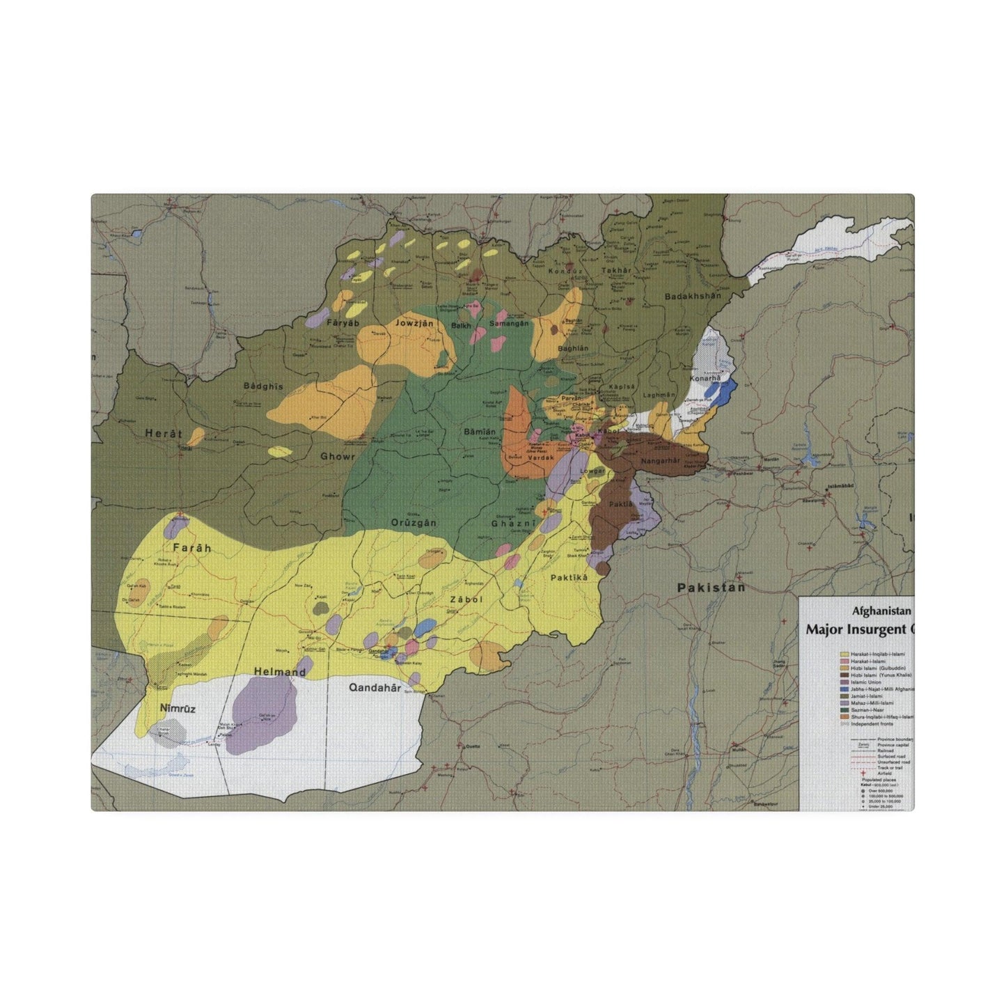 Afghanistan Major Insurgent Groups, CIA, 1985 - Pacific Sky Games