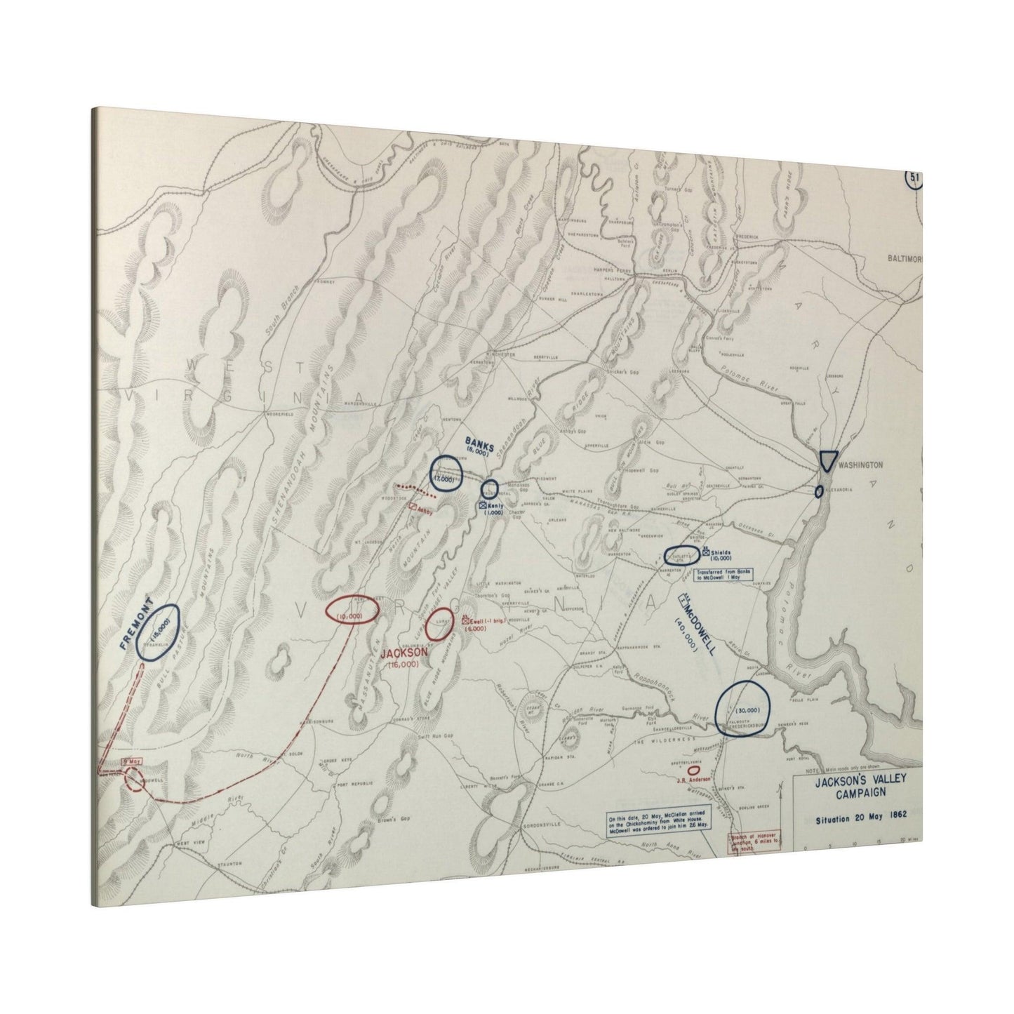 American Civil War Jackson's Valley Campaign - Situation 20 May 1862 - Pacific Sky Games
