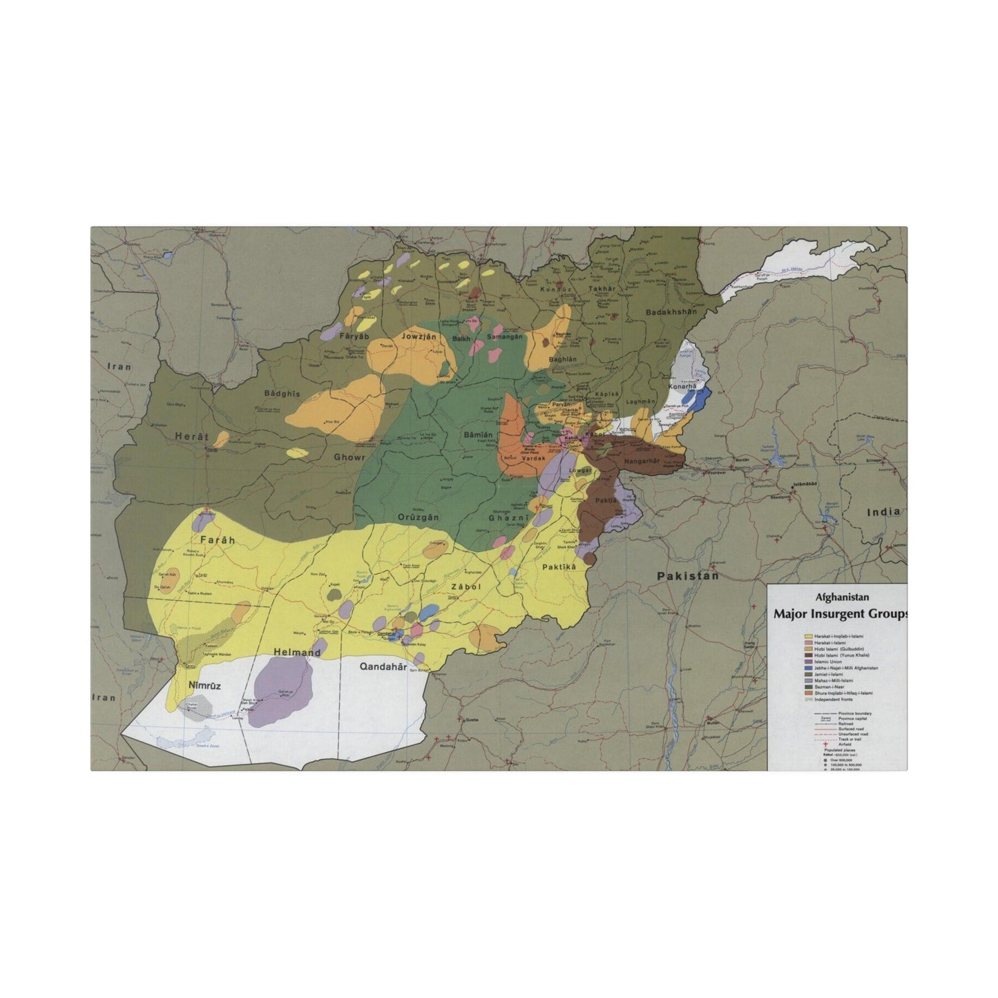 Afghanistan Major Insurgent Groups, CIA, 1985 - Pacific Sky Games