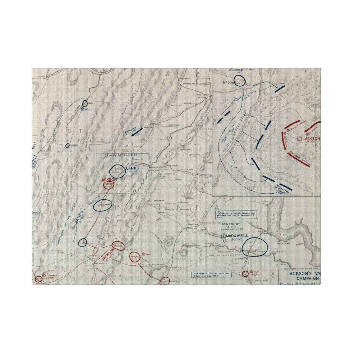 American Civil War Jackson's Valley Campaign - Situation 3-17, 29 Apr and Battle of McDowell 8 May 1862 - Pacific Sky Games