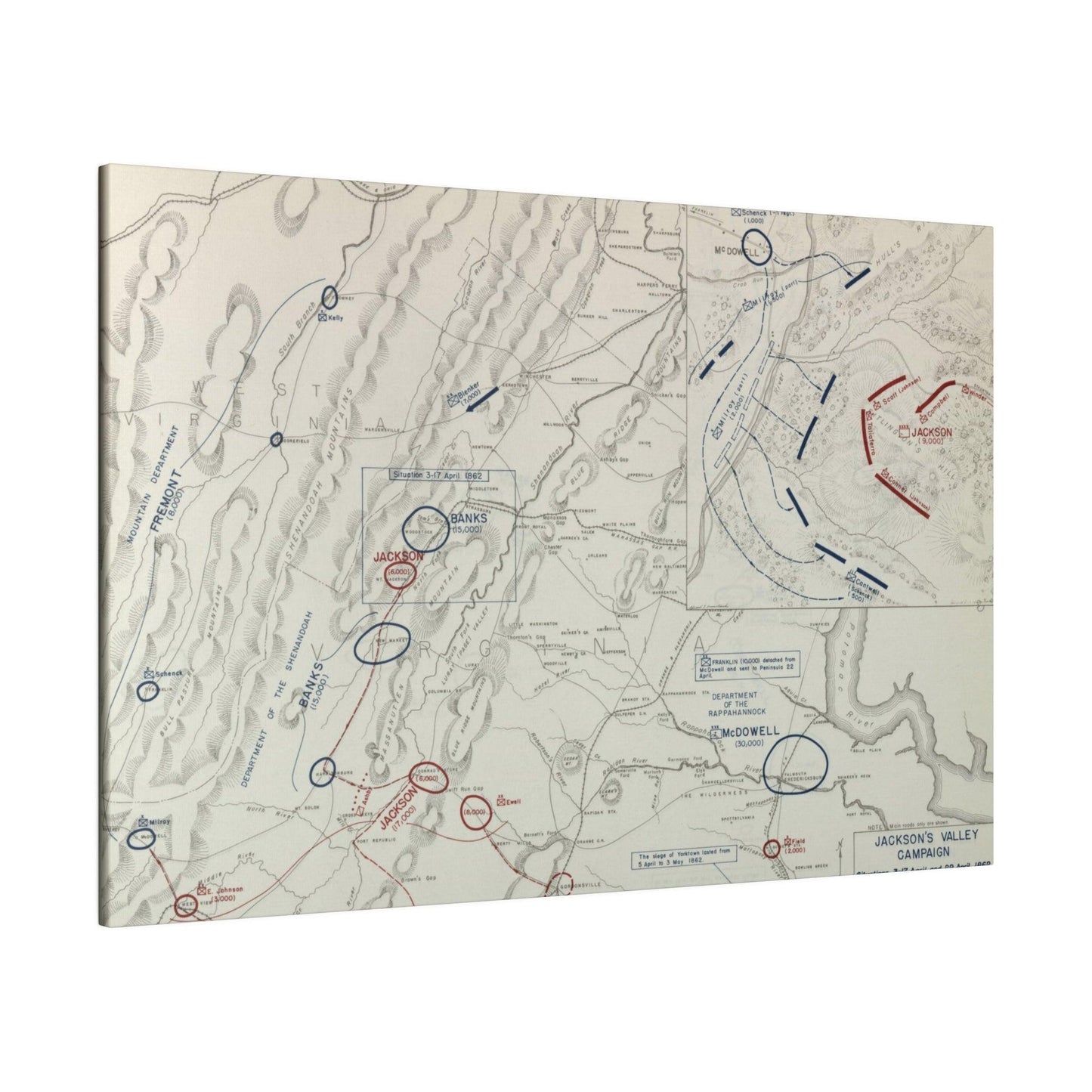 American Civil War Jackson's Valley Campaign - Situation 3-17, 29 Apr and Battle of McDowell 8 May 1862 - Pacific Sky Games