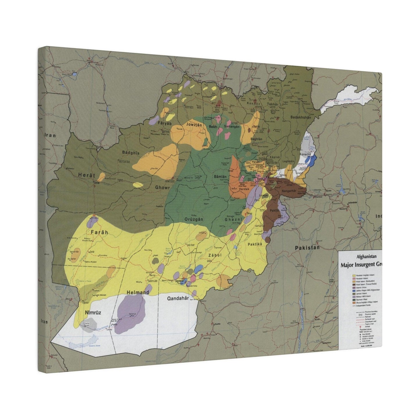 Afghanistan Major Insurgent Groups, CIA, 1985 - Pacific Sky Games