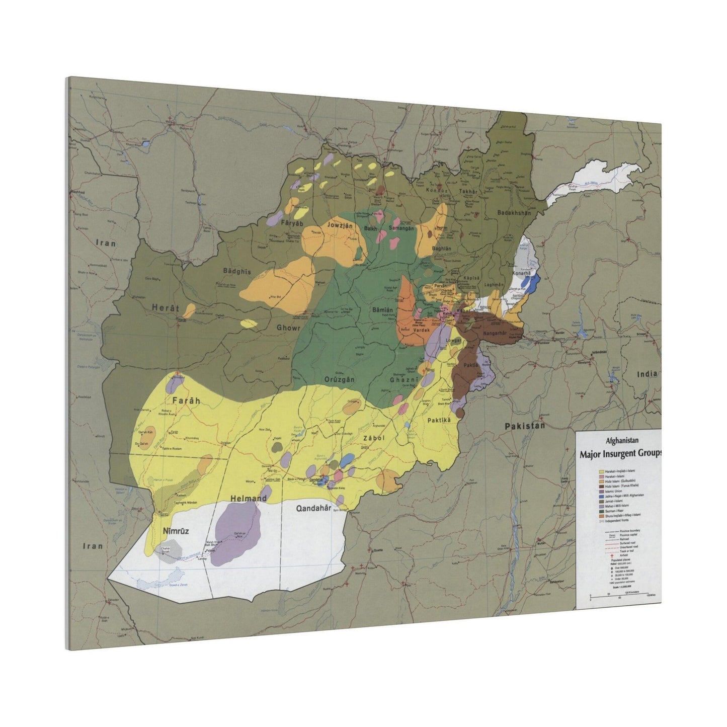 Afghanistan Major Insurgent Groups, CIA, 1985 - Pacific Sky Games