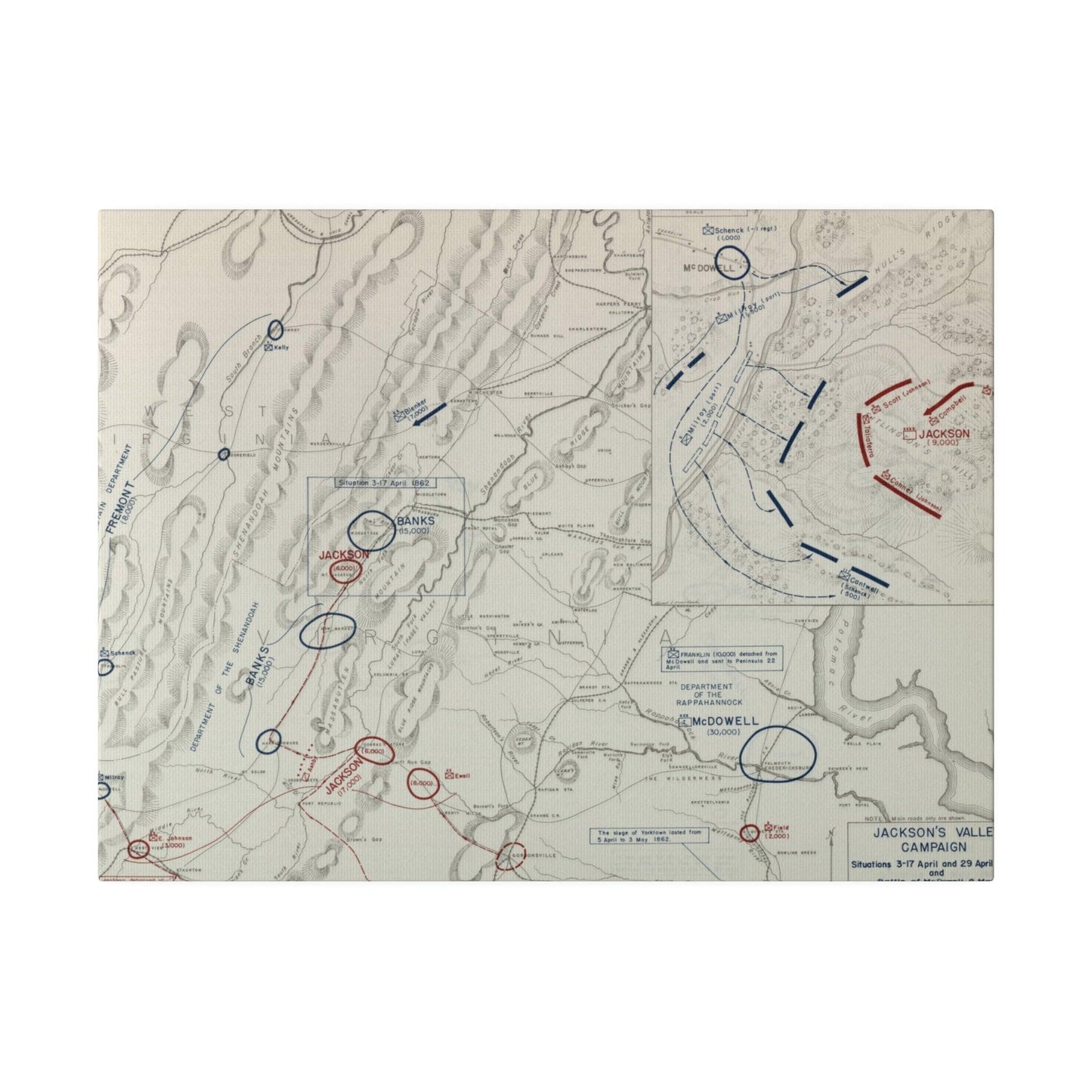 American Civil War Jackson's Valley Campaign - Situation 3-17, 29 Apr and Battle of McDowell 8 May 1862 - Pacific Sky Games