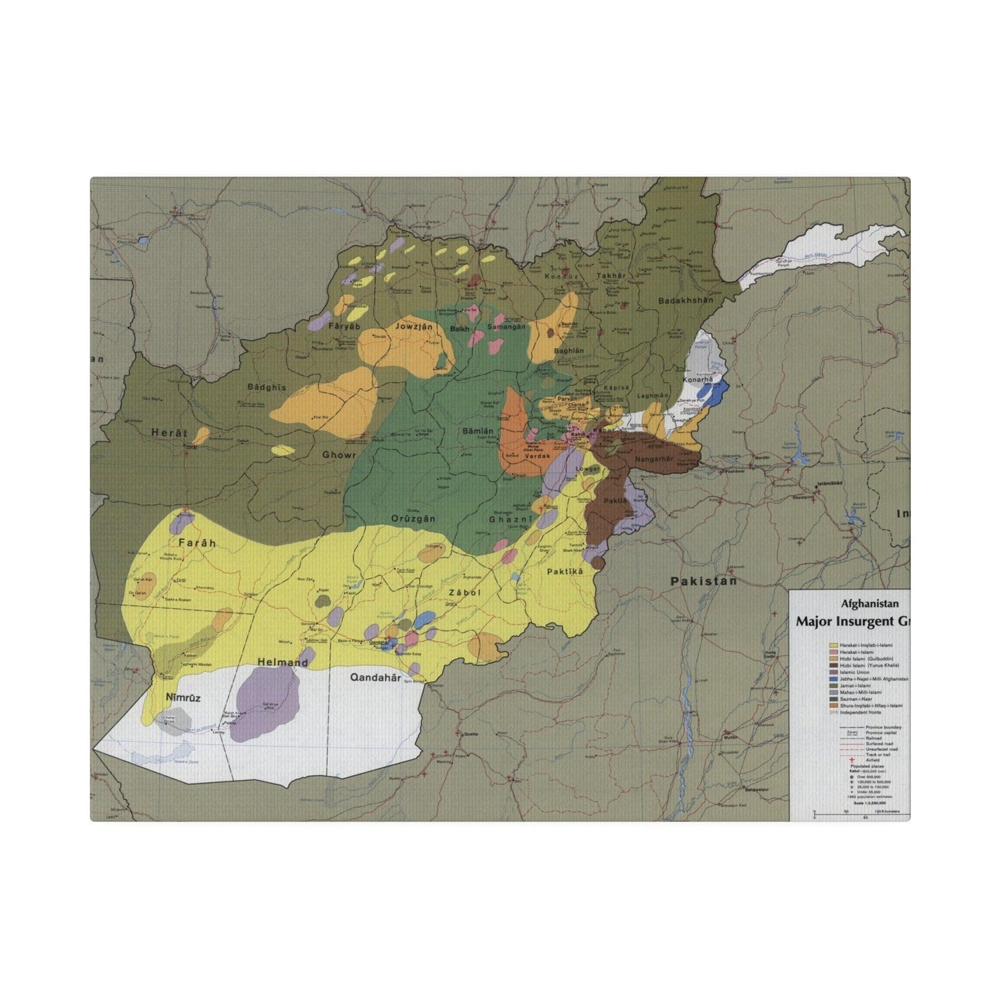 Afghanistan Major Insurgent Groups, CIA, 1985 - Pacific Sky Games