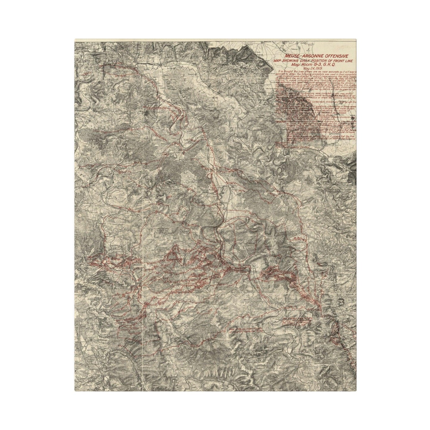 Meuse-Argonne Offensive Map Room G-3, G.H.Q., May 24, 1919 - Pacific Sky Games