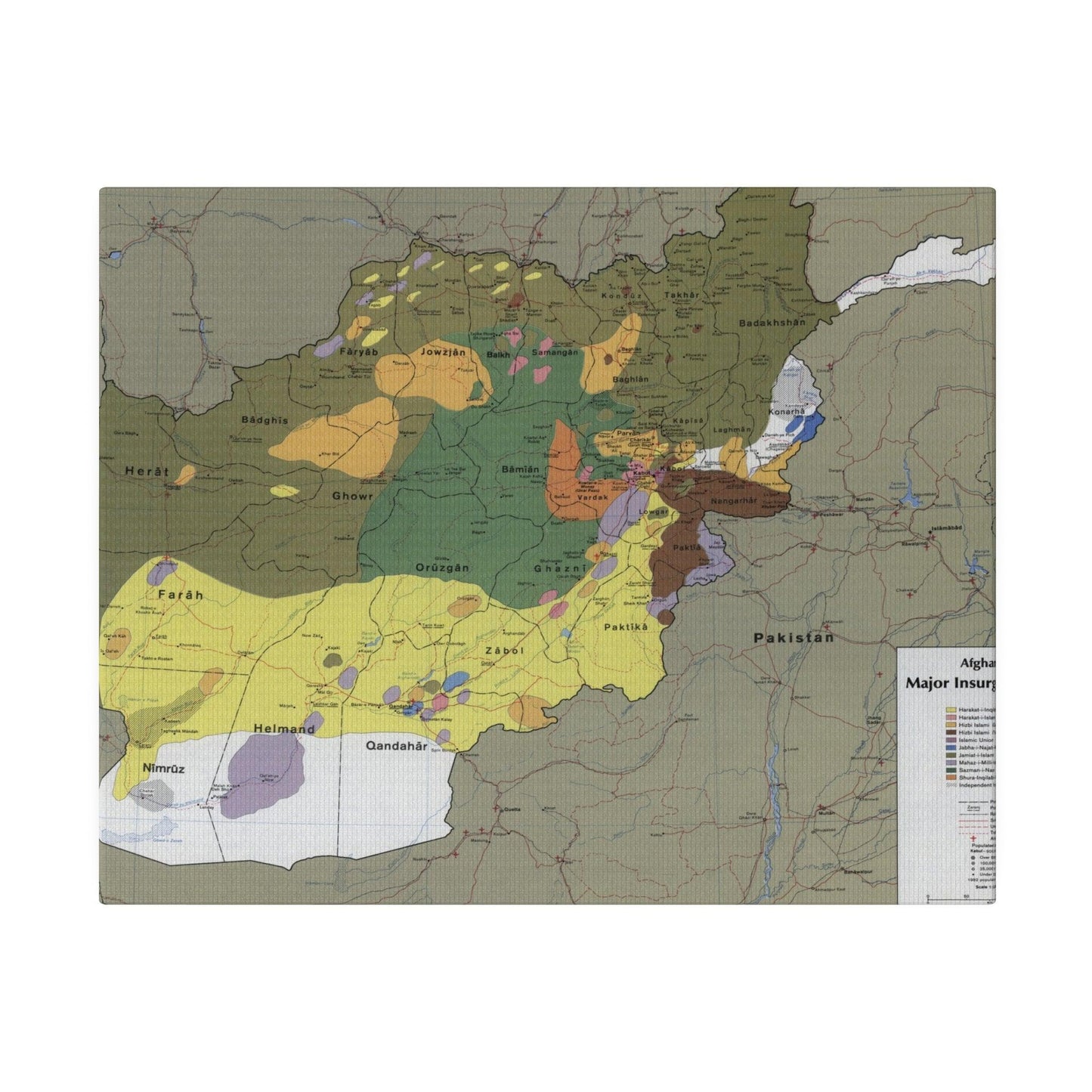 Afghanistan Major Insurgent Groups, CIA, 1985 - Pacific Sky Games